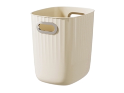 Jinwei-cesto De Papel Sujo Redondo De Grande Capacidade, Lixeira Com Topo Aberto E Alça Para Escritório, Quarto, Sala De Estar, Branco Creme