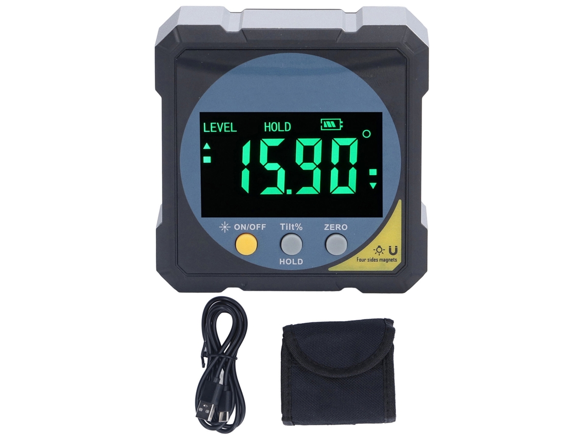 Medidor De Ángulo Digital Con Láser E Imanes, Inclinómetro Electrónico, Transportador 4x90°