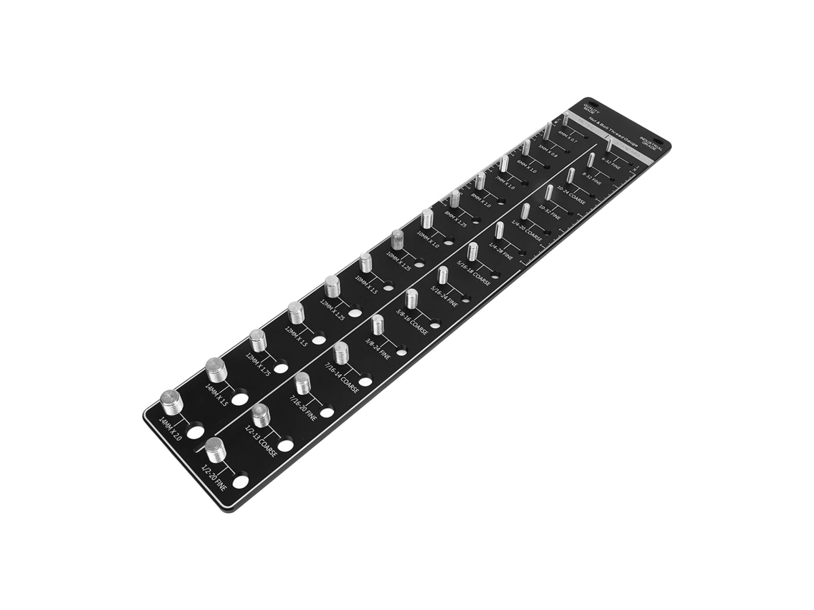 Calibrador De Rosca Multifuncional De Precisión Para Tornillos Y Tuercas, Métrico, 14 Pulgadas, Negro