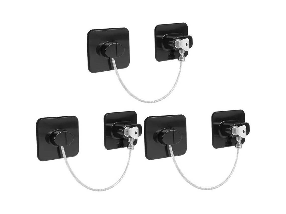 Cerradura De Seguridad Para Bebés Con Cableado Para Refrigerador, Ventana Y Puertas De Armarios Con 3 Llaves Bqw