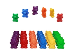 Rebe-60 Ursos Coloridos para Contar e Classificar - Brinquedo Educativo para Ensinar a Classificar e Contar