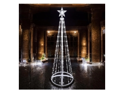 Luces LED Árbol de Navidad con Estrella 1,5 M 218 LED Luz Impermeable 8 Modos 220-240 V Luz Blanca 1,5 Metros COSHANO