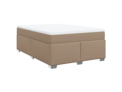 Maison Exclusive - Cama Box Spring Con Colchón Cuero Sintético Capuchino 140x200cm