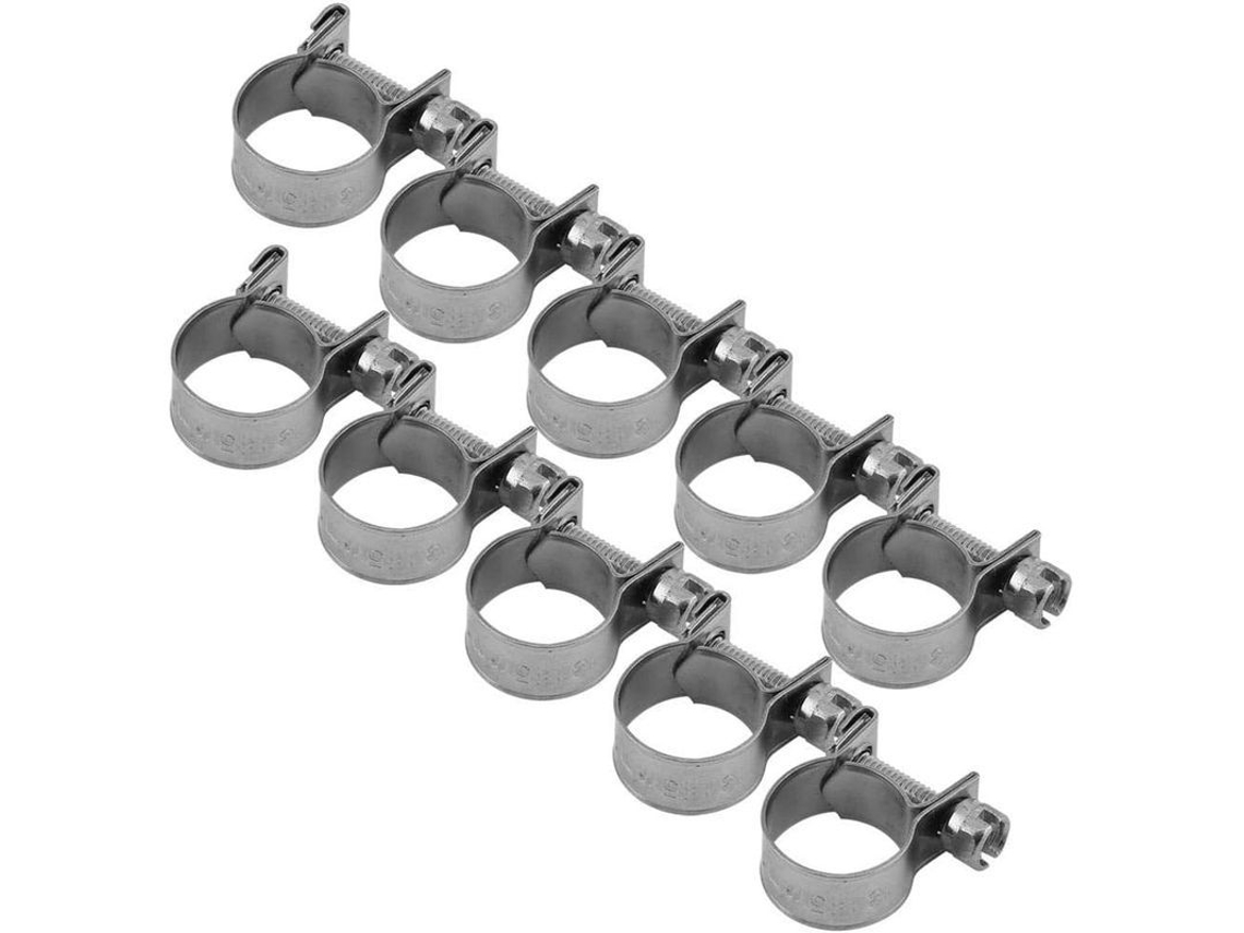 10pcs Pinças Sanitárias Mini De Aço Inox 304 (13-15mm) Para Mangueiras De Ar, Água, Combustível E Silicone
