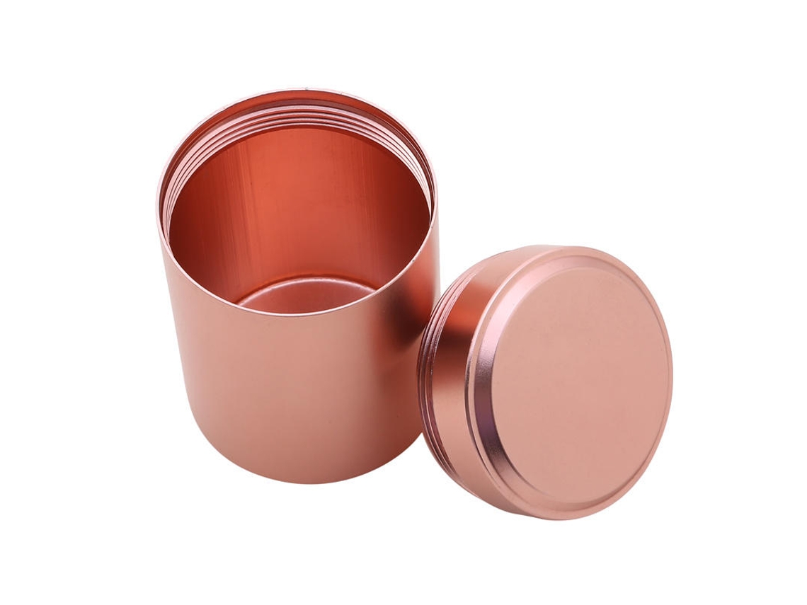Mini caja de té de metal, contenedor pequeño y portátil Mdug (oro rosa)