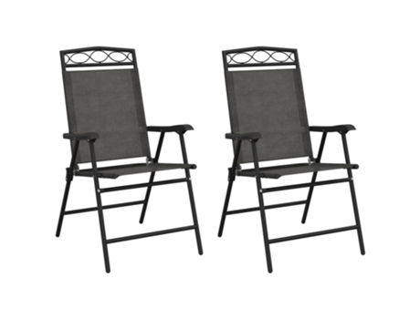 Conjunto 2 Silla De Jardín VIDAXL Gris Acero