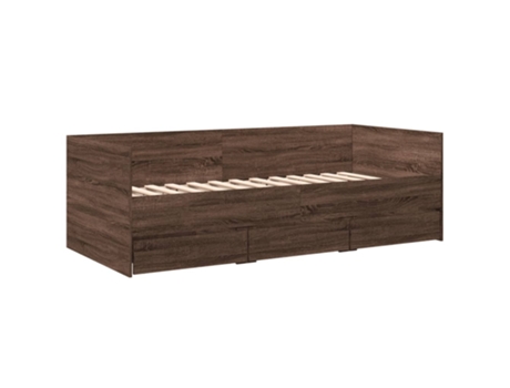 Tumbona con cajones madera ingeniería roble marrón VIDAXL (90 x 190 cm)