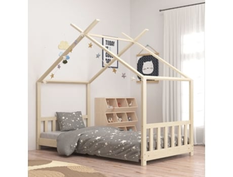 MAISON EXCLUSIVE - Estructura de cama infantil de madera maciza de pino 70x140 cm
