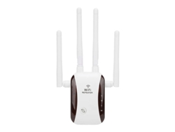 Extensor de rango wifi de 300 Mbps con 4 antenas, amplificador de señal inalámbrica para casa, oficina, hotel, 100-240 V, Yizhood (blanco)