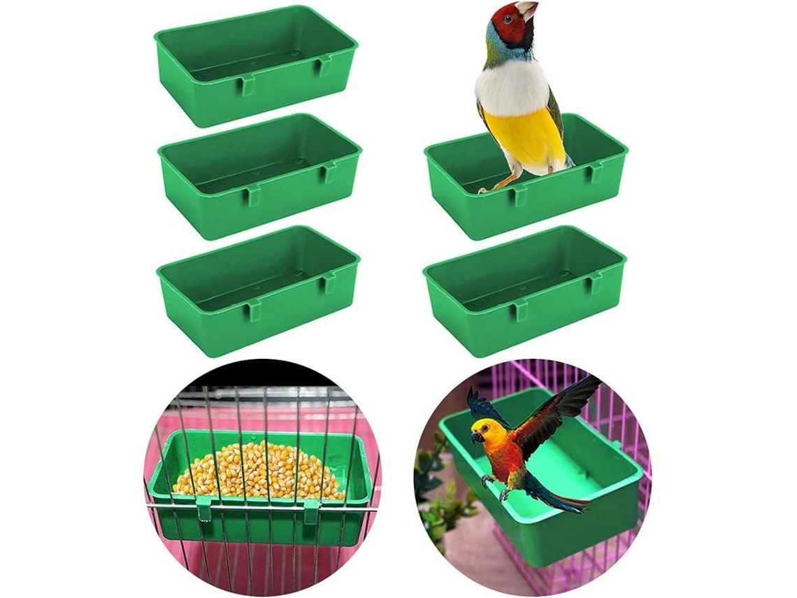 2026-5 Tazones Alimentadores Colgantes Para Jaula De Aves Bebederos Plástico Para Pericos Loros Animales Pequeños