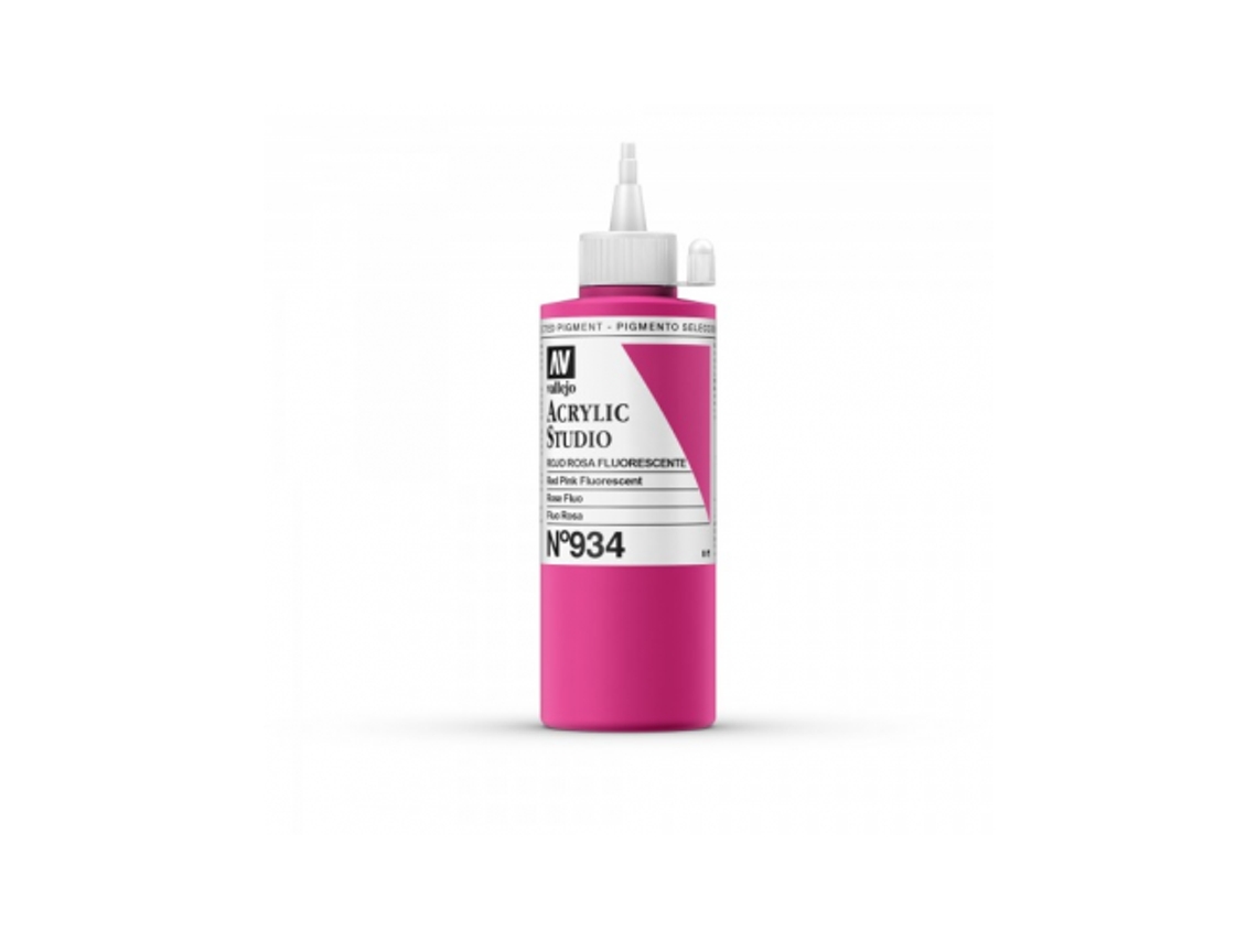 Pintura Acrilica Vallejo Studio 200 Ml (934 Fluor Rojo Rosa)
