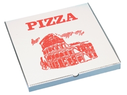 Caja Cuadrada para Pizza STARPAK 300 X 300 X 30 Mm Blanco/Rojo