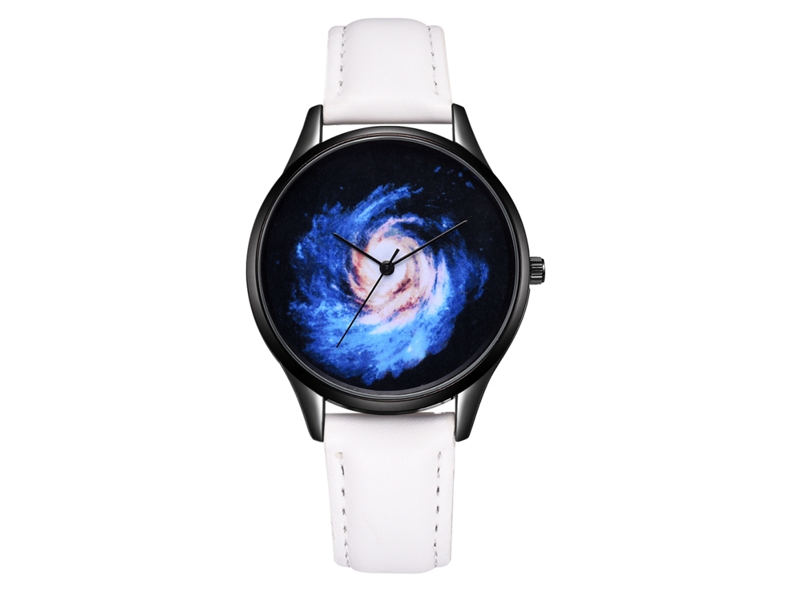 Reloj De Pulsera Unisex De Cuarzo De Piel Sintética Con Esfera Redonda Blanca Para Negocios Y Decoración Del Hogar.