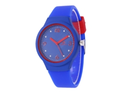 Reloj De Pulsera Unisex Elegante E Informal De Cuarzo Con Correa De Silicona Azul Marino