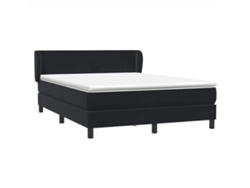 Maison Exclusive - Cama Box Spring Con Colchón Terciopelo Negro 160x210 Cm