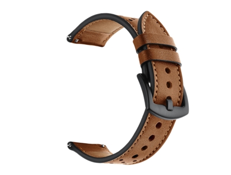 Correa de piel auténtica 20mm con agujeros para Amazfit Bip GTS - castaño