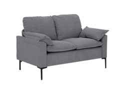 Sofá De 2 Plazas Tapizado En Terciopelo Con Patas De Metal Reposabrazos Acolchado 130x77x84 Cm Gris