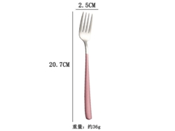 2026-41703-tenedores De Acero Inoxidable 6 Piezas Palillos Largos Tenedor Ensalada Carne Frutas Cubiertos Occidentales Creativos Plateado Rosa