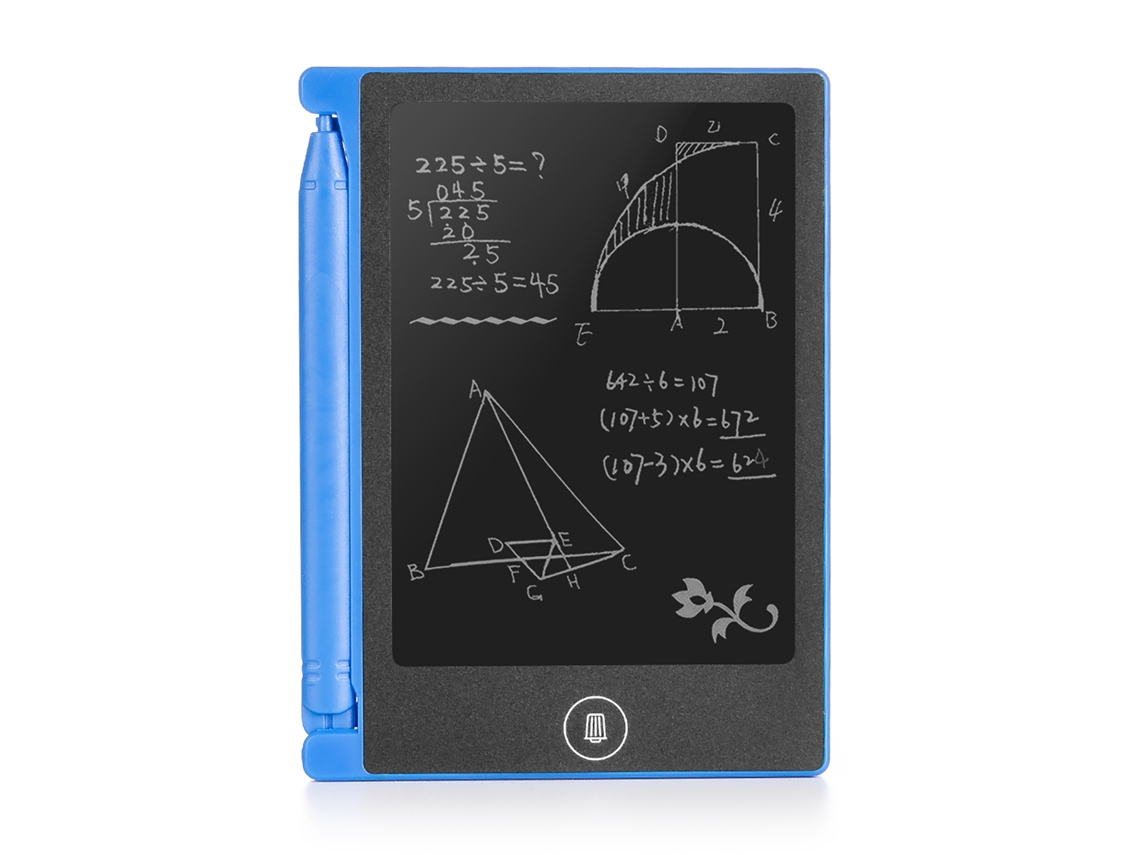 Tableta de dibujo y escritura LCD portátil de 4,4 pulgadas, 8 x 0,6 x 11 cm, color azul