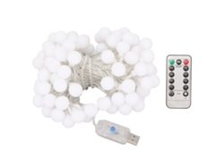 Luzes Led Em Corda Com Bolas Usb 8 Modos Branca Quente À Prova D'água Com Controle Remoto