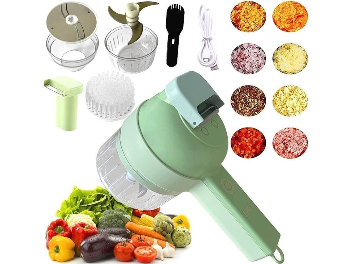 Juego Multifuncional Portátil De Cortadora Eléctrica De Verduras Para Ajo, Jengibre, Pimientos Y Cebollas.