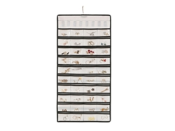 Organizador Joyas Colgar Gancho Giratorio Cremallera Seguridad RNEMITERY Blanco (43x21x3cm)