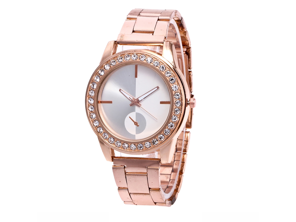 Reloj Unisex De Cuarzo Con Correa De Acero Zhoulianfa Casual (oro Rosa)