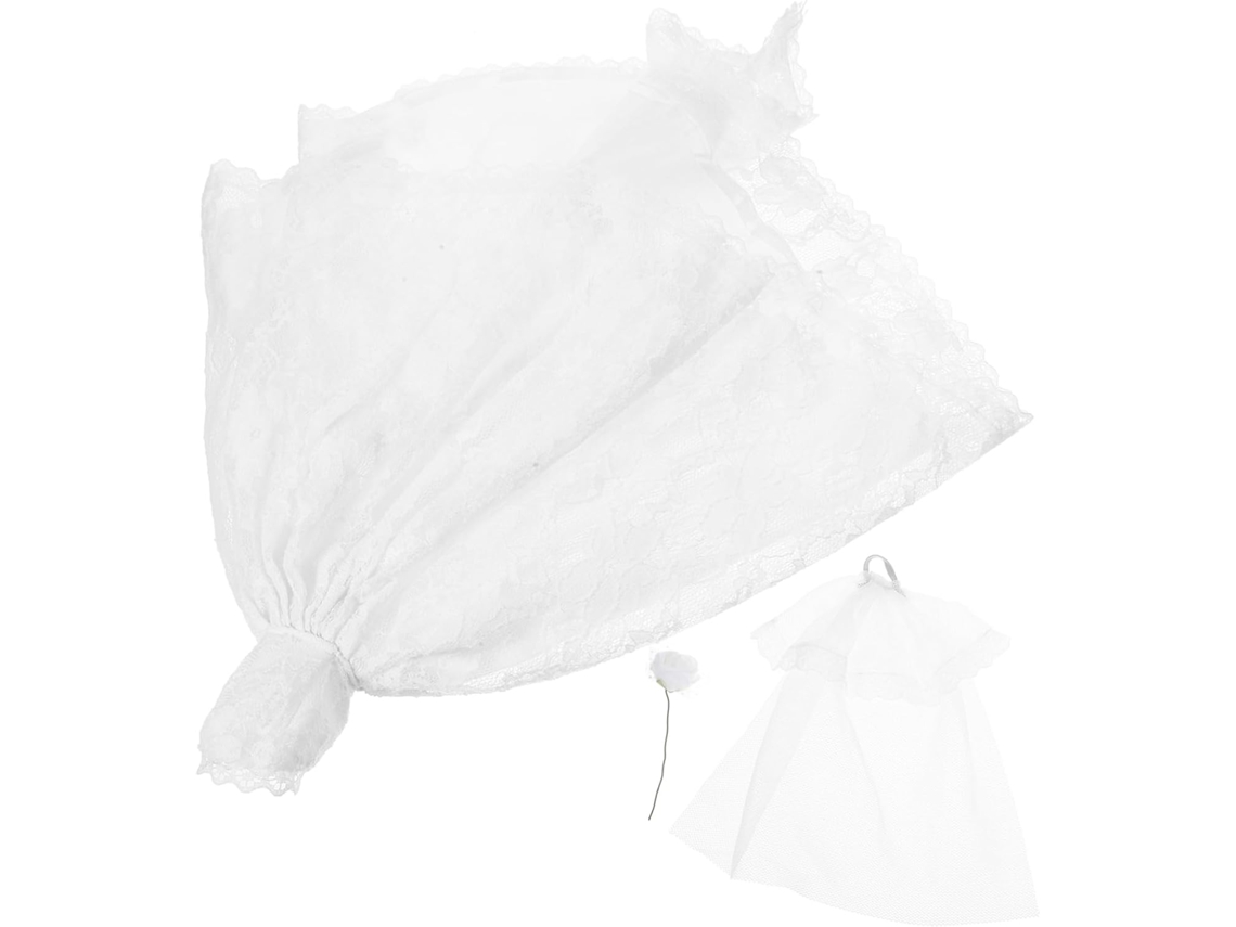 Vestido de novia para muñeca, blanco, con accesorios. Slowmoose