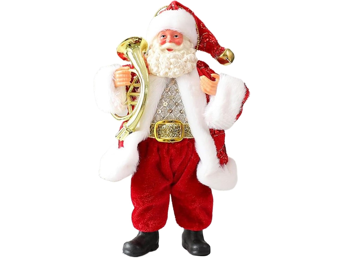 Figuras De Papá Noel – Estatua De Adorno Navideño, Decoración Festiva De Navidad, Con Instrumentos Musicales Escultura