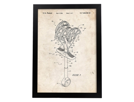 Póster NACNIC con Patente de Gri Escalada. con Diseño de Patente Antigua.