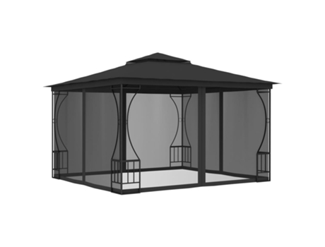 MAISON EXCLUSIVE - Cenador con redes gris antracita 300x300x265 cm