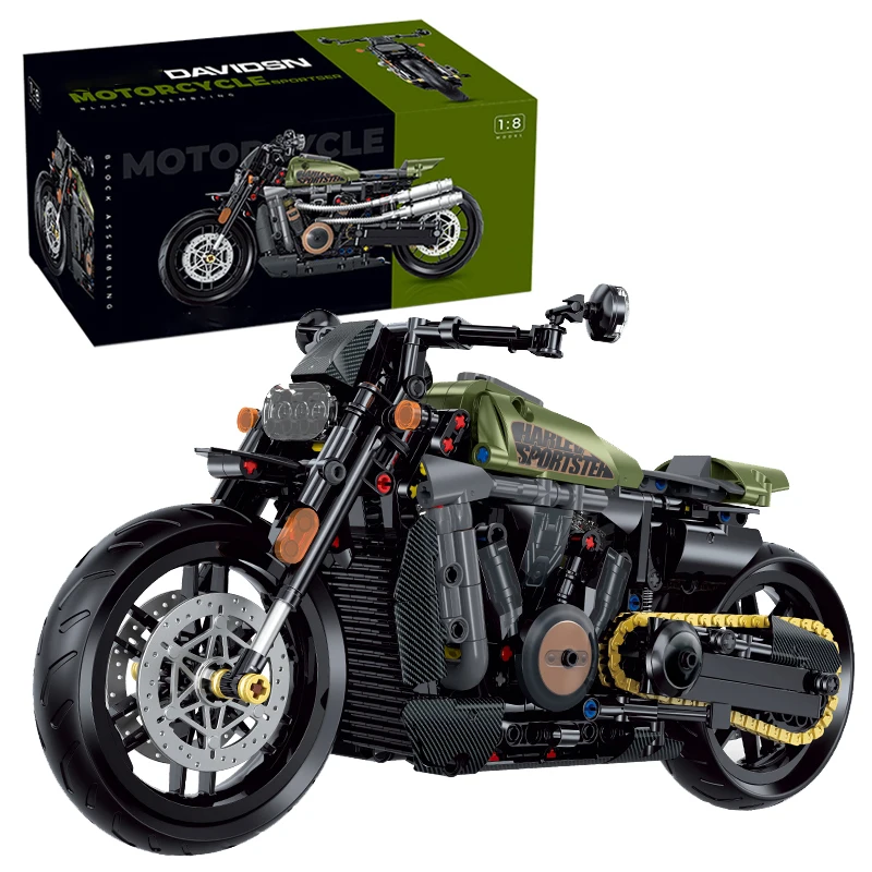 (634 Piezas) Bloques De Construcción Moc 1:8 Modelo De Motocicleta City Racing Bloques De Construcción De Tecnología