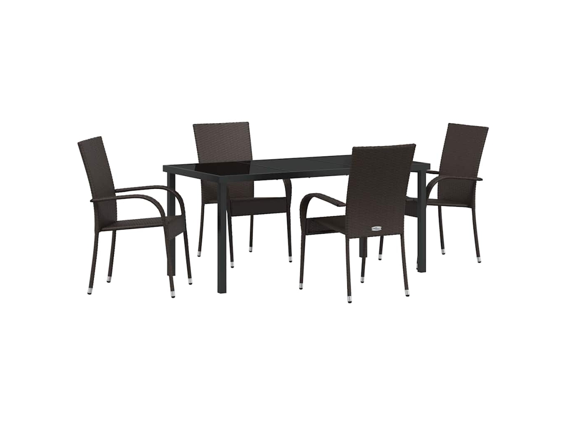 Maison Exclusive - Conjunto De Comedor De Jardín 5 Pcs Marrón