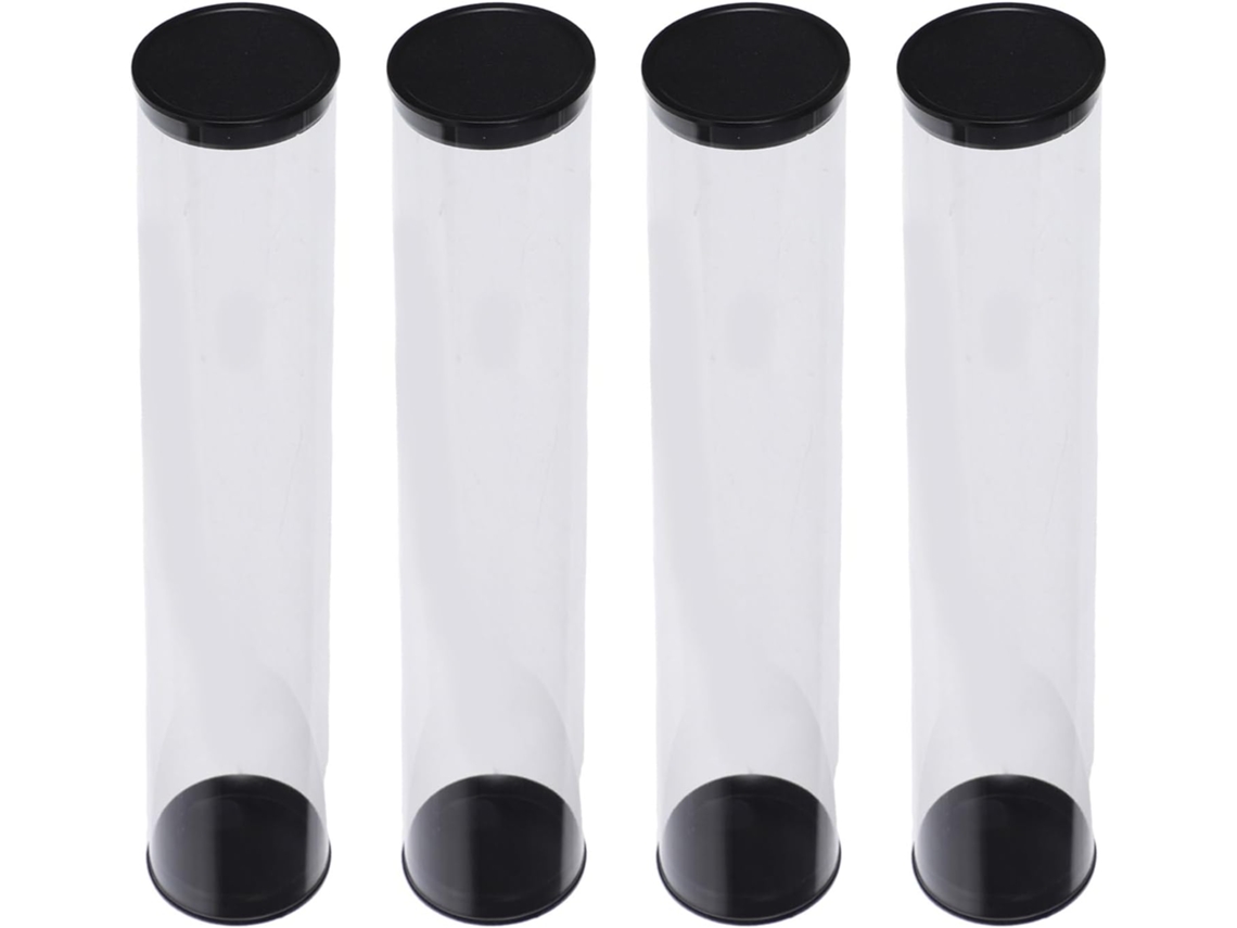 Juego De 4 Tubos Transparentes Para Almacenamiento, Caja Expositora Para 6 Bolas.
