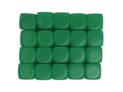 20 Dados De Plástico Con Bordes Redondeados En Blanco 16mm Juguetes Didácticos Para Juegos De Mesa Fiesta Verde
