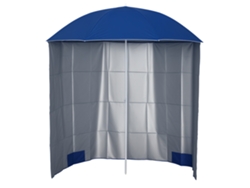 Sombrilla de patio Ø220x220 cm, panel lateral, 8 varillas, bolsa de transporte, color azul.