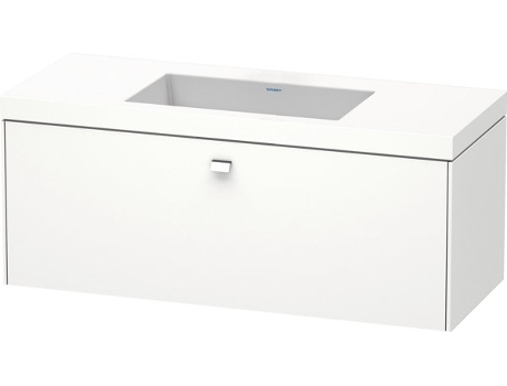 Lavamanos DURAVIT Brioso c-bonded con base mural 120,0x48,0 cm 1 cajón sin rebosadero con banco para grifos sin agujero para grifos