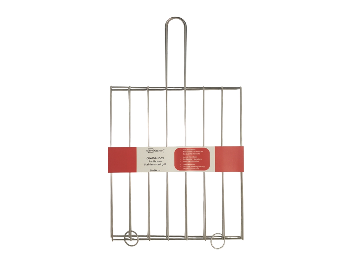 Parrilla Individual O Doble De Acero Inoxidable My Kitchen 30x26 Cm