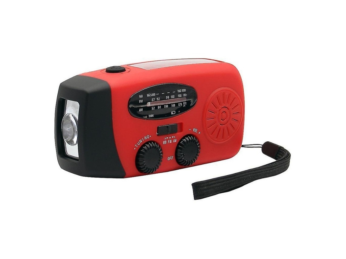 Radio de emergencia portátil solar con manivela AM/FM/WB YIZHOOD