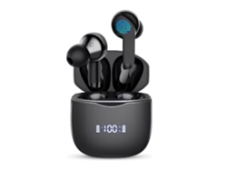 YEMAESRE Lismpare Hi Fi Stereo Fabric Auriculares Bluetooth Sin LED Negro
