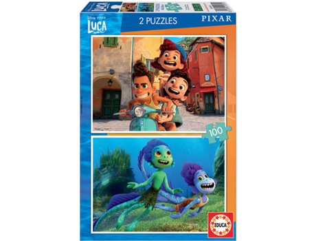 Puzzle EDUCA 2x Puzzle 100 Luca Disney (Edad Mínima: 3 Años - 200 Piezas)
