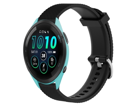 Correa de reloj inteligente para Garmin Forerunner 265 de 22 mm de silicona texturizada con diamante (negro)