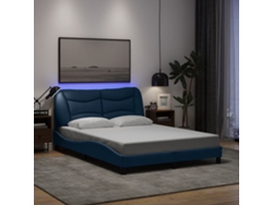 Con Led Sin Colchón Tela Azul 140x190 Cm