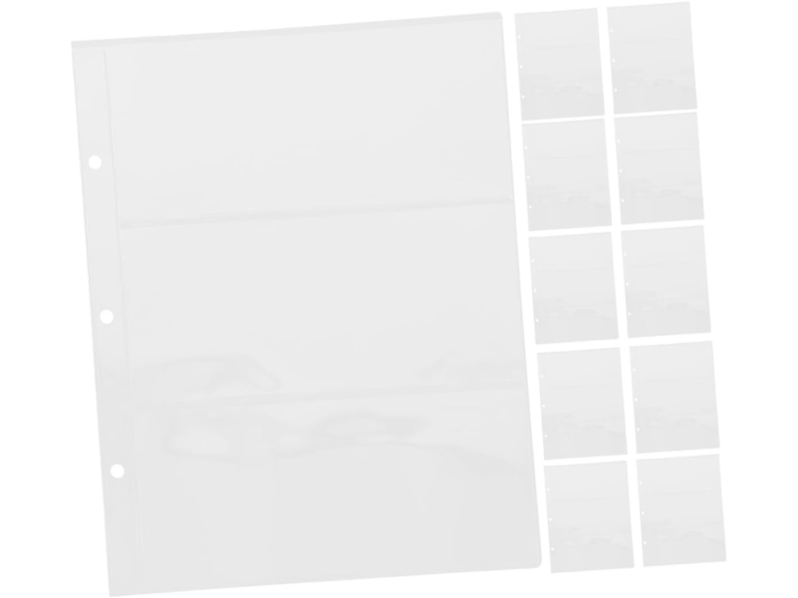 Juego de 20 sobres transparentes para coleccionar sellos.