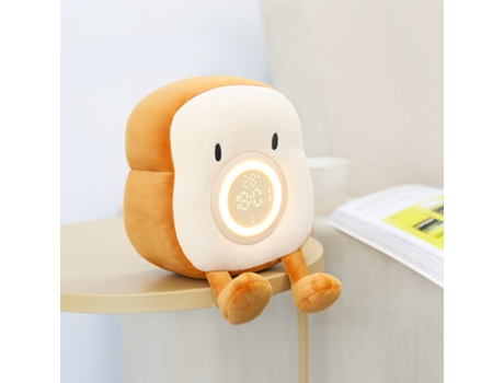 Reloj despertador con luz nocturna de peluche para niños, reloj de cama multiuso con dos alarmas y despertador. FPSP