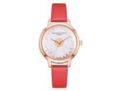 Reloj De Pulsera Casual De Cuarzo Para Mujer Lvpai Con Correa De Pu Y Elegante Diseño Rojo.