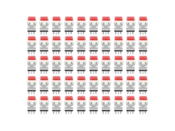 50 Interruptores Táctiles Con Reinicio Automático, Plástico Rojo, 8 Pines, 12 V