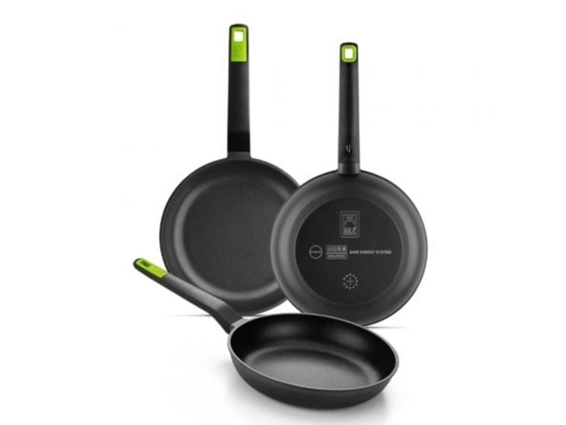 Pack 3 Sartenes BRA Gastro A841202/ Ø20Cm/ Ø24Cm/ Ø28Cm/ Apta para Inducción