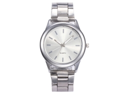 Reloj De Pulsera Unisex Vansvar Con Brazalete De Aleación Metálica, Estilo Clásico De Negocios, Color Blanco Plateado.
