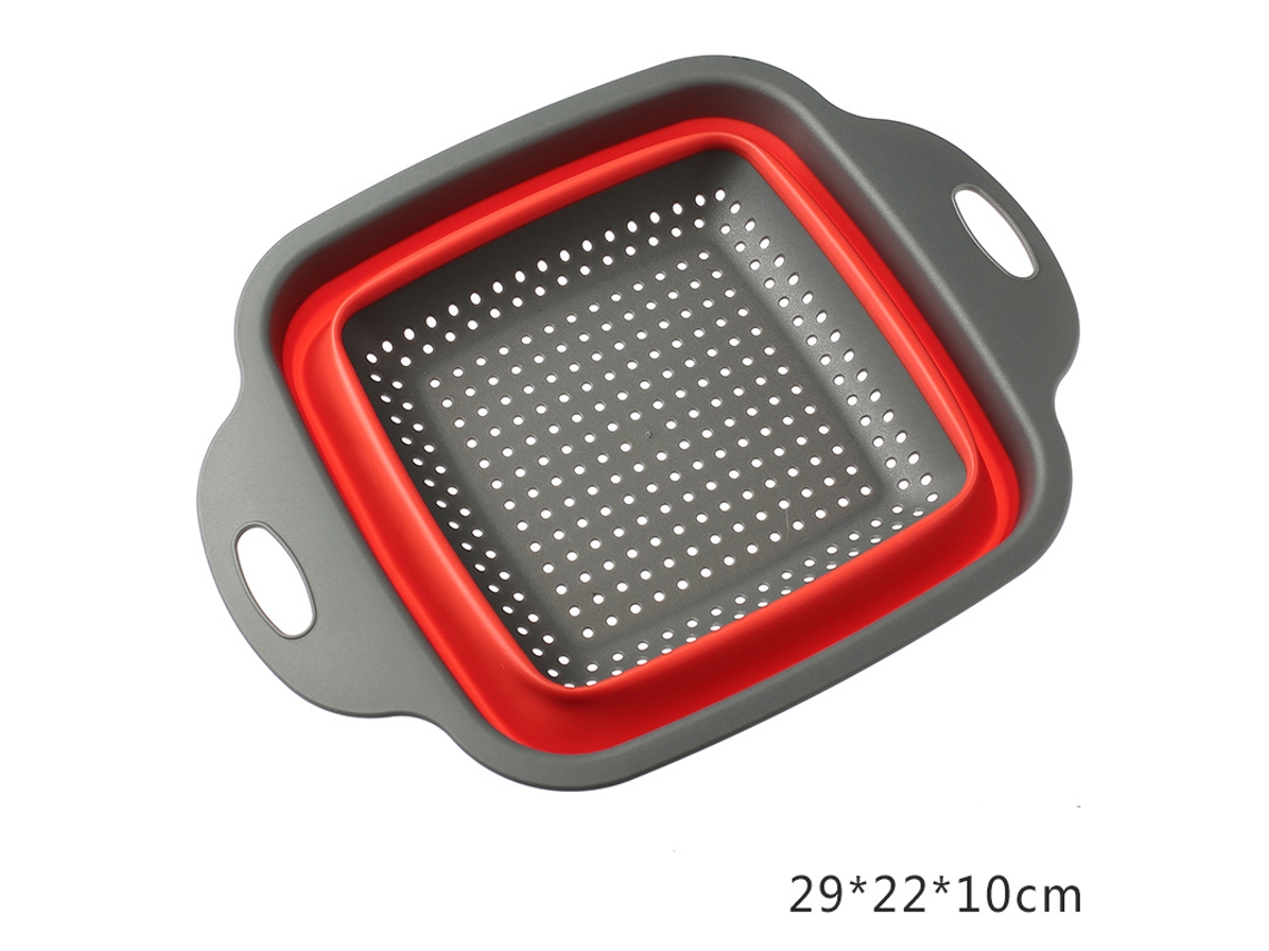 Cesta Plegable Para Lavar Verduras (grande, Roja), Filtro Portátil Para Frutas Y Verduras, Desmontable Y Plegable.